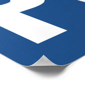 Poster Restez positif Motivationnel Bleu Blanc (Coin)