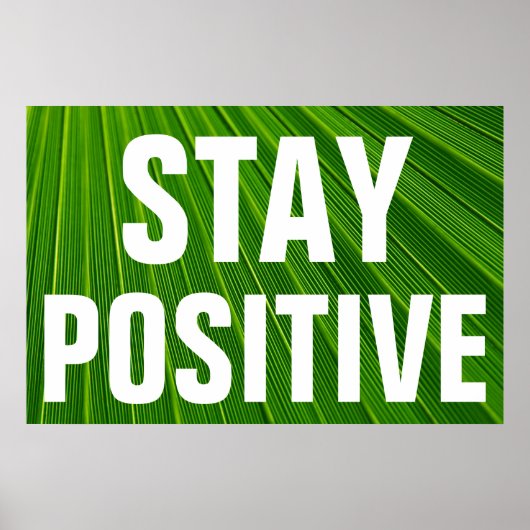 Poster Restez positif Motivationnel Vert Botanique (Devant)