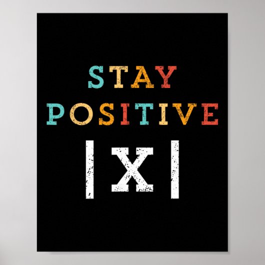 Poster Restez positif professeur de mathématiques drôle é (Devant)