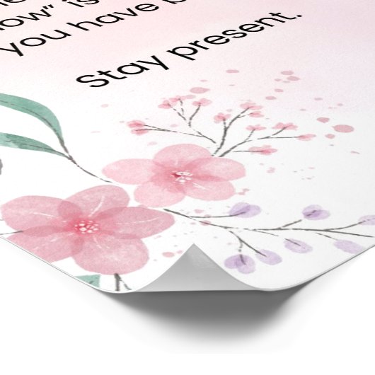 Poster Restez présent - Poème d'application motivationnel (Coin)