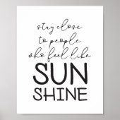 Poster Restez proche Comme Sunshine Happiness Life Citati (Devant)
