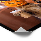 Poster Restez sauvage chat d'Halloween buvant du café gla (Coin)