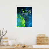 Poster Restez sauvage Lune Enfant Lime Green Earth Bold (Cuisine)