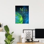 Poster Restez sauvage Lune Enfant Lime Green Earth Bold (Bureau à domicile)