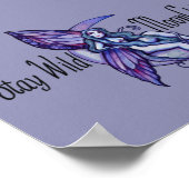 Poster Restez sauvage Lune Enfant Lune Fée Fée Violet (Coin)