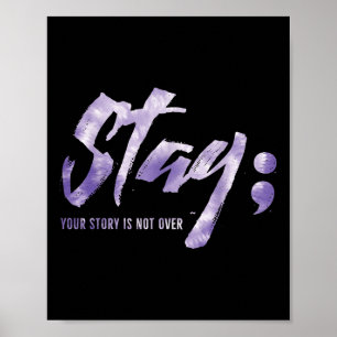 Poster Restez Votre Histoire N'Est Pas Sur Le Suicide En