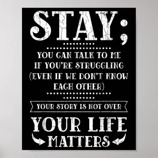 Poster Restez votre vie S Suicide Prévention (Devant)