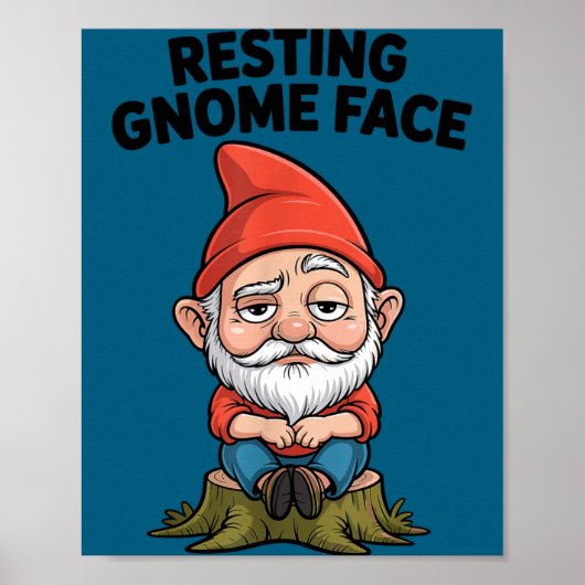 Poster Resting Gnome Face Cute Funny Christmas Kawaii Car (Devant)