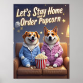 Poster Restons à la maison et commandez des chiens de car (Devant)