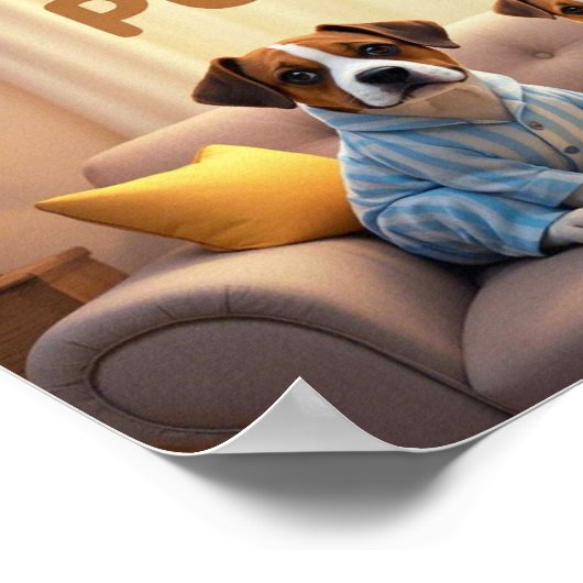 Poster Restons à la maison et commandons des chiens de de (Coin)