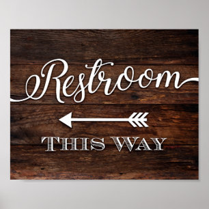 Poster RESTROOM Rustique Chic DE CETTE FAÇON Signe Imprim