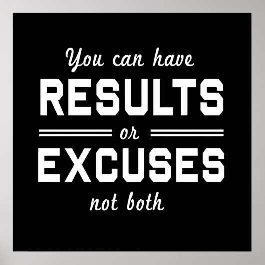 Poster Résultats ou Excuses (Devant)