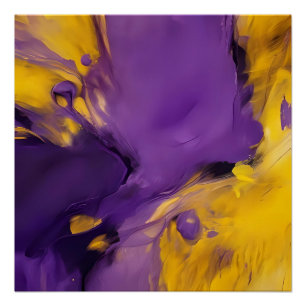 Poster Résumé Abstrait Violet et Or