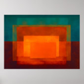 Poster Résumé Zen Émeraude Couleur de Champ Abstrait (Devant)