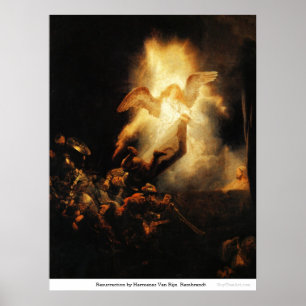 Poster Resurrection by Harmensz Van Rijn Rembrandt