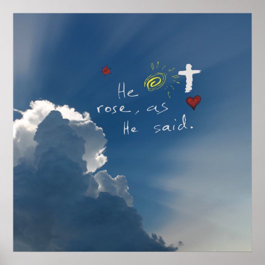 Poster Résurrection de Pâques Il Est Ressuscité Jésus Ros (Devant)