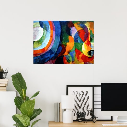 Poster Retard - Formes circulaires, soleil, lune (Bureau à domicile)