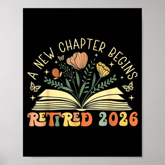 Poster Retired 2026 A New Chapter Begins Retirement Teach (Devant)