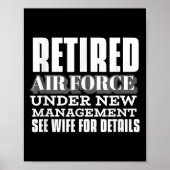 Poster Retired Air Force Under New Management Retirement  (Devant)
