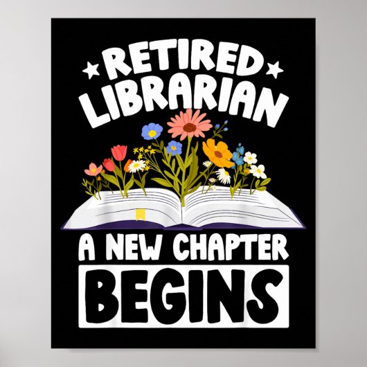 Poster Retired librarian new chapter begins retirement (Devant)