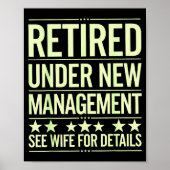 Poster Retirement Art For Men Dad Husband Retired Retirem (Devant)