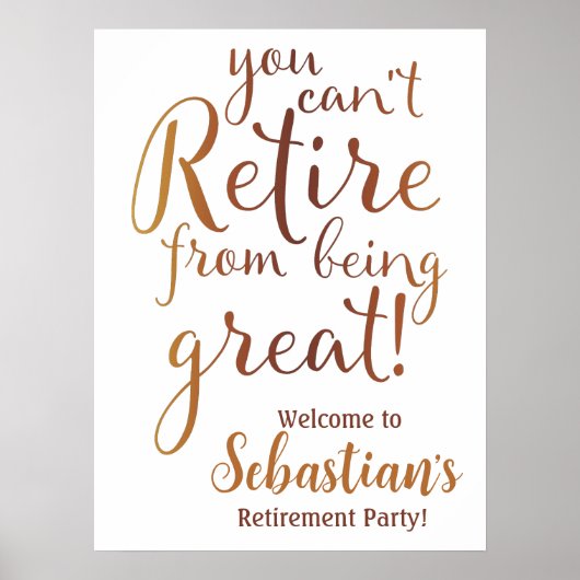Poster Retirement Party Welcome Sign (Devant)