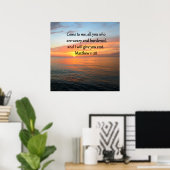 POSTER RETIRER MATTHEW 11:28 SCRIPTURE VERSE SLEVER (Bureau à domicile)