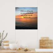 POSTER RETIRER MATTHEW 11:28 SCRIPTURE VERSE SLEVER (Cuisine)