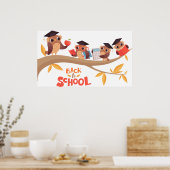 Poster Retour À La Chouette De L'École (Cuisine)