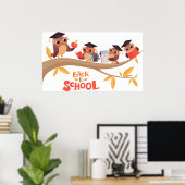 Poster Retour À La Chouette De L'École (Bureau à domicile)