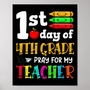 Poster Retour À L'École 1Er Jour De Prière De 4E Année Po