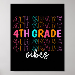 Poster Retour à l'école 4e année Vibes Rétro Enseignant É