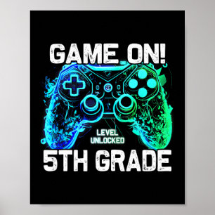 Poster Retour à l'école 5e année garçon joueur premier jo