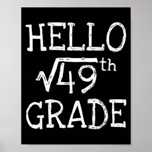 Poster Retour à l'école 7e année racine carrée de 49 math