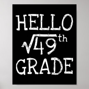 Poster Retour à l'école 7e année Racine carrée de 49 Math