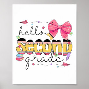 Poster Retour à l'école Bonjour Enseignant de Deuxième An