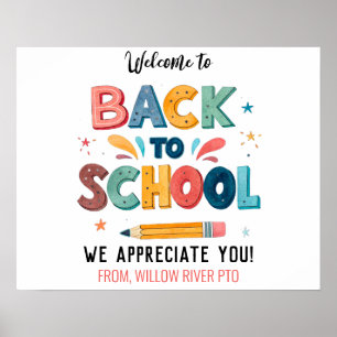 Poster Retour à l'école – Classe lumineuse et amusante