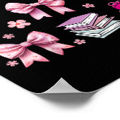 Poster Retour À L'École Coquette Rose Bow Pencil Pomme En (Coin)