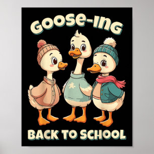 Poster Retour à l'école en oie Nous sommes de retour Prof