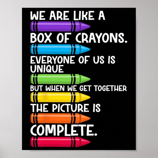 Poster Retour à l'école Enseignant Nous sommes comme une (Devant)