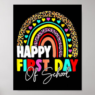 Poster Retour à l'école Fun Happy Première journée d'écol