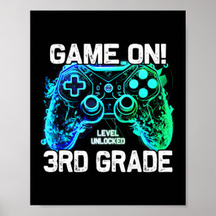 Poster Retour à l'école garçon 3e année joueur jour de la