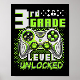 Poster Retour à l'école garçon 3e année joueur jour de la
