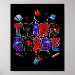Poster Retour à l'école garçon 3e année joueur jour de la