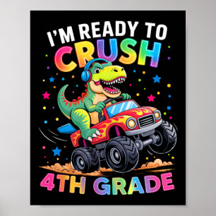 Poster Retour à l'école Garçons Dinosaure Je suis prêt à 