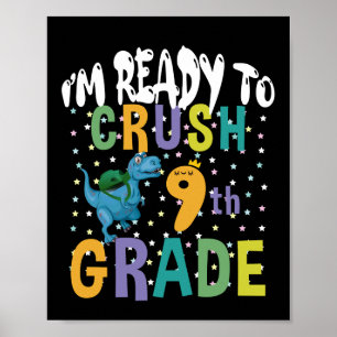 Poster Retour à l'école Je suis prêt à écraser la 9e anné