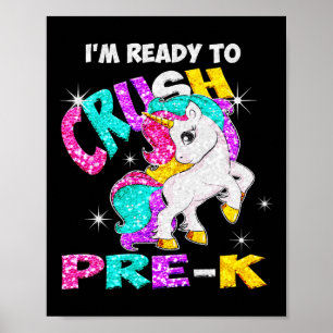Poster Retour à l'école Je suis prêt à écraser la licorne
