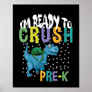 Poster Retour à l'école Je suis prêt à écraser le dinosau
