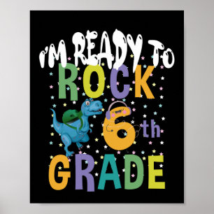 Poster Retour à l'école Je suis prêt à rocker 6e année Di