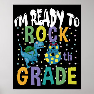 Poster Retour à l'école Je suis prêt à rocker 8e année Di
